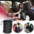 thumbnail image 1 of Car Folding Garbage Bin | Foldable Hanging Car Trash Can | Multifunctional Car Storage Bucket | Leakproof Washable Polyester | 4L Capacity | 16x16x20cm | Black, 1 of 9