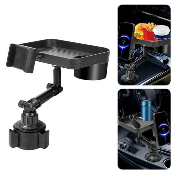 Car Food Tray, Rotatable Car Trays for Eating in Parked Car, Car Desk for Laptop, Car Cup Holder Tray