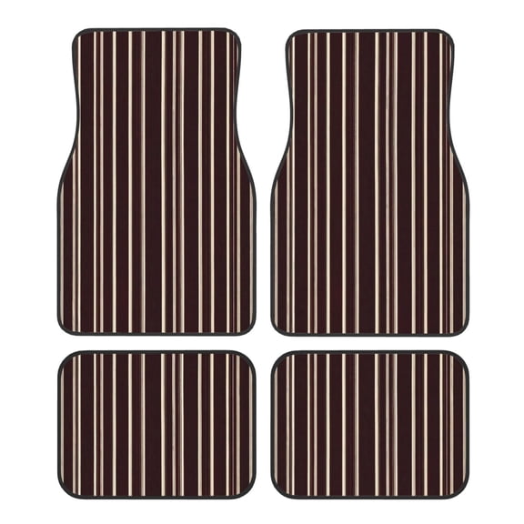 Car Foot Mat 4 Pcs Set Crystal Velvet Non Slip Bottom Quick Install Easy Clean Protect Interior Fit Most Cars Trucks SUVs Maroon Stripe_1