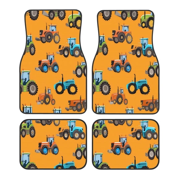 Car Foot Mat 4 Pcs Set Crystal Velvet Non Slip Bottom Quick Install Easy Clean Protect Interior Fit Most Cars Trucks SUVs Tractor-Trailer Truck (12)