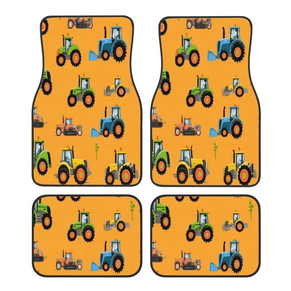 Car Foot Mat 4 Pcs Set Crystal Velvet Non Slip Bottom Quick Install Easy Clean Protect Interior Fit Most Cars Trucks SUVs Tractor-Trailer Truck-1