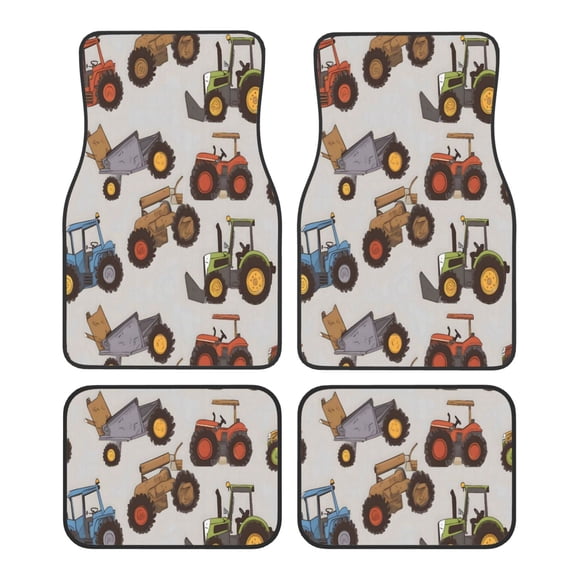 Car Foot Mat Four Piece Set Crystal Velvet Non Slip Bottom Quick Install Easy To Clean Protect Interior Fit Most Cars Trucks Suvs Tractor-Trailer Truck