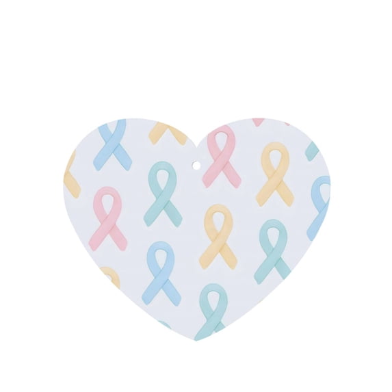 Car Fragrance Piece Four Pieces Of Fresh Air Lavender Smell Contains Lanyard Plastic Film Wrapped For The Bathroom Bed In The Car Room Cancer Awareness Ribbon Pattern - Soft Multicolor Heart Shape