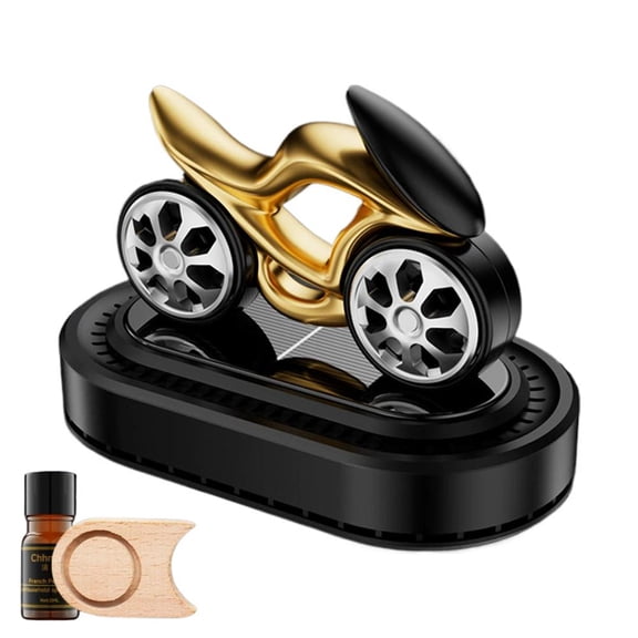Car Freshener,Motorcycle Shape Solar Rotating Car Diffuser with Natural Fragrance,Dashboard Aromatherapy Freshener Car Interior Accessories