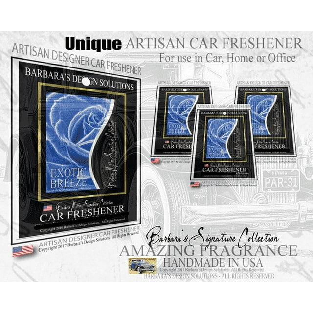 Car Fresheners Unique Auto Air Fresheners Artisan Designer 3 pack Blue