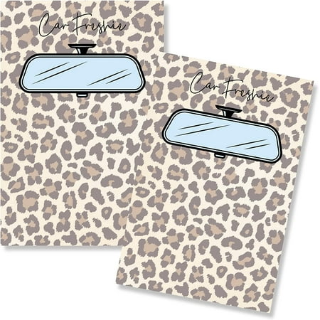 Car Freshie Cardstock Bag Inserts 30 pkLeopard Cheetah Background with Rear view Mirror L for Holographic Bags 4x6 inches print fits inside 5x7 Bags Car Candle Freshie Clear Window Supplies