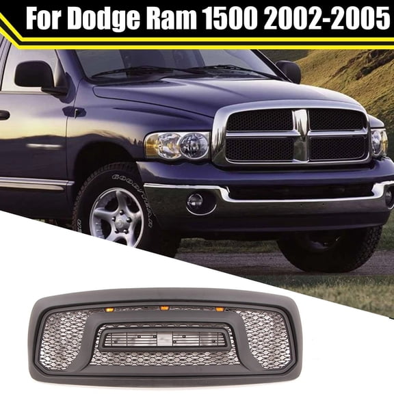 Car Front Bumper Grill Grille Compatible with Dodge RAM 1500/2500/3500 2002-2005 2003 2004 Rebel Style Car Accessories