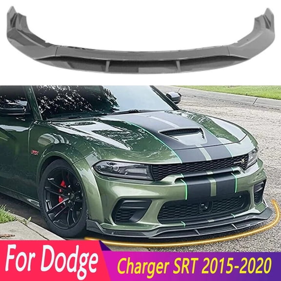 Car Front Bumper Lip Spoiler Diffuser Splitter Compatible with Dodge Charger SRT 2015-2023 Body Kit Aprons Cover Guard Trim Accessories Tuning