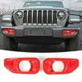 thumbnail image 1 of Car Front Fog Lamp Light Cover Trim Frame Decor Red For Jeep Wrangler JL JT 18+, 1 of 9