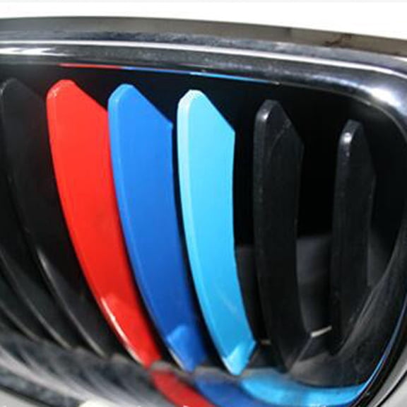 Car Front Grille Decorative Trim Strips, Three Color PVC Styling Stickers for Vehicle Exterior Custom Decoration, Non Reflective