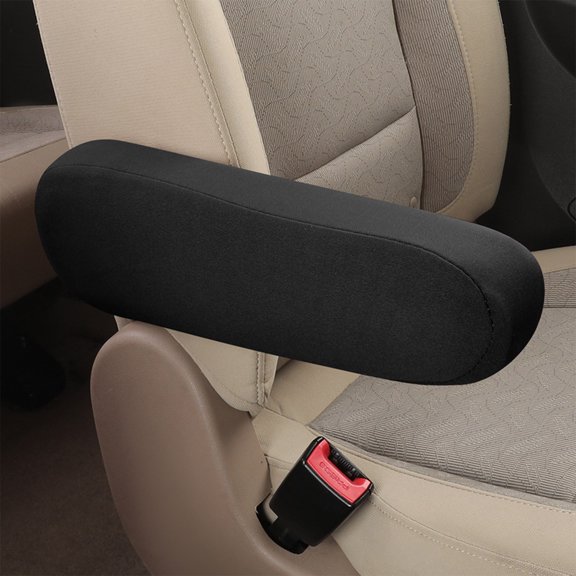 Car Front Seat Armrest Cover, Cloth Fabric Armrest Protectors,Comfortable Armrest Cover Elastic Car Armrest Protectors Anti-Scratch Armrest Cover Replacement Universal for Most Car Truck SUV(Black)