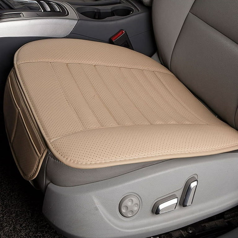 Car Front Seat Cushion, Breathable PU Leather Bamboo Charcoal Car Interior  Seat Cover Cushion Pad for Auto Supplies Office Chair PU Leather Car Seat  Cover Protector for Front Seat Bottom 
