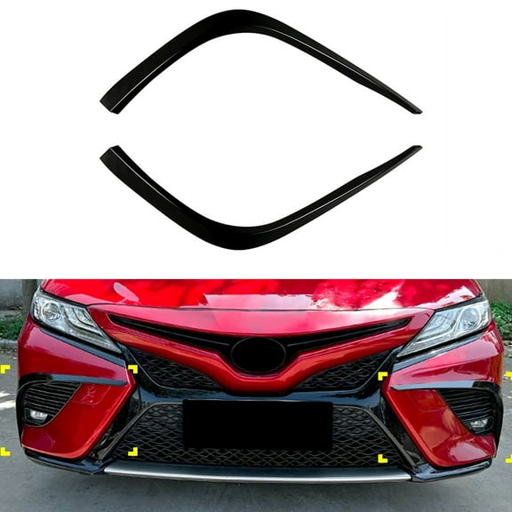 Car Front Side Vent Fog Light Trim For Toyota Camry SE XSE 2018-2020 Gloss Black