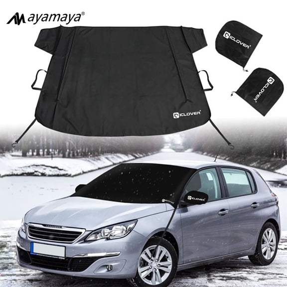 Car Front Window Covers Windshield Cover for Ice and Snow Windproof Waterproof Auto Snow Shade Thick Magnetic Windscreen Protector Anti Sun Frost Dust Winter Windshield Shades for Vehicles