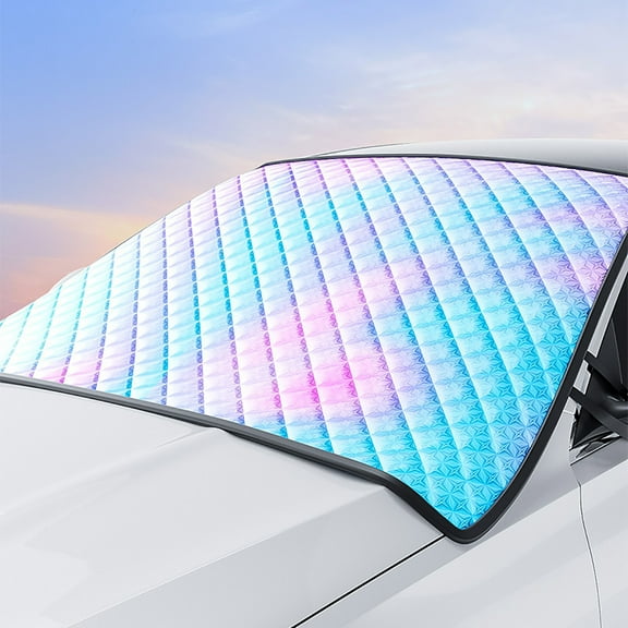 Car Front Windshield Snow Cover Frost Guard Thickened 9 Magnets Reflective Strips Universal