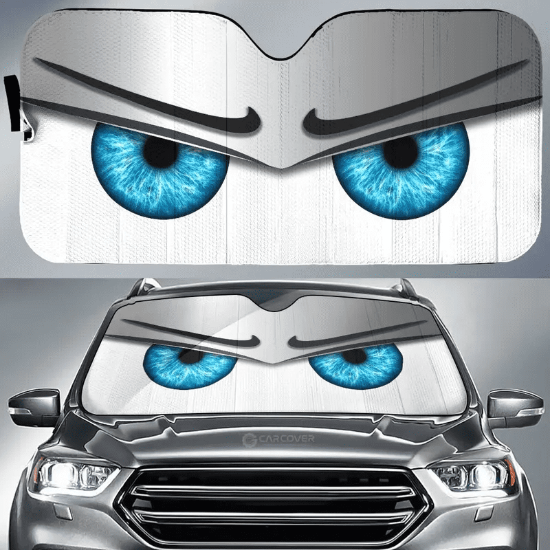 Car Front Windshield Sunshield Angry Little Eyes Quirky Car Sunshield ...