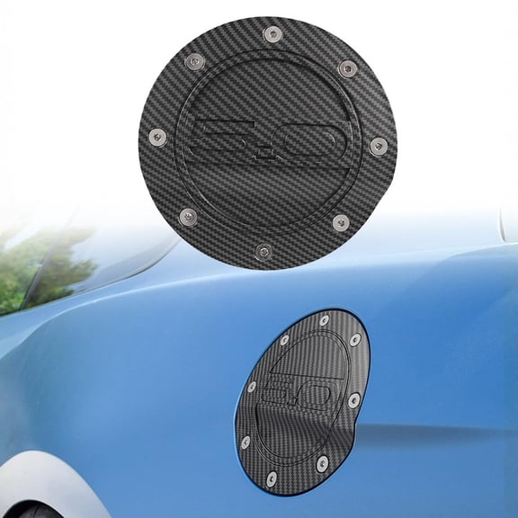 Car Fuel Filler Door Gas Lid Decoration Cover Tank Cap Cover 2015-2022 5.0(Carbon fiber pattern)