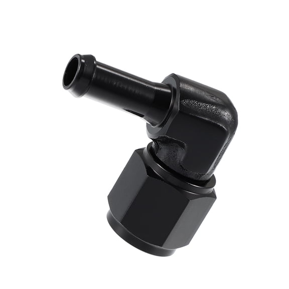 Unique Bargains Car Fuel Hose Fitting Adapter 90 Degree Female AN6 to 5/16" Aluminum Alloy Black