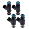thumbnail image 1 of Car Fuel Injector Nozzle Replacement for Chevrolet Aveo 1.6L Black Silver Tone 4 Pcs, 1 of 6