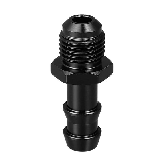 Car Fuel Line Fitting 6AN Male Flare to 3/8" Hose Barb Adapter Push on Barb Connector Aluminum Alloy Black