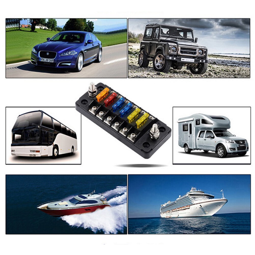 Car Fuse Accessories Vehicle 6way Fuse Wire Holder Individual Output