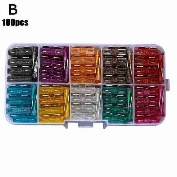 Car Fuses 50/100pcs Assorted Standard Blade Fuse Set 2A-35A each 5/10pcs E2P2