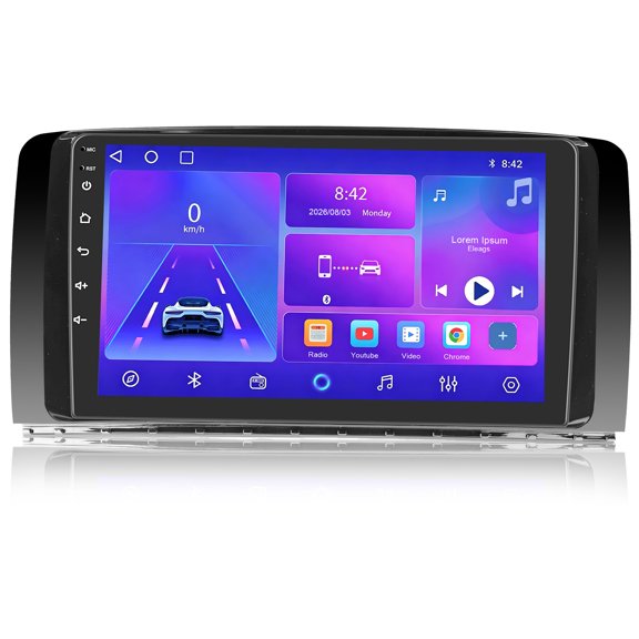 Car GPS Head Unit 9" Android15 for MercedesBenz R Class 20062014,Carplay&Android Auto,4Core 2+32G,AHD Cam&Mic,Only For High Trim