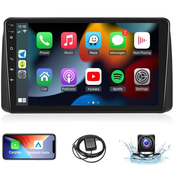 Car GPS Navi Head Unit 9-inch Stereo Radio Fit for Carplay/Android Auto SWC Android 15 Car Player Compatible for Grand Caravan 2011-2020, Chrysler Town and Country 2011-2016, Grand Voyager 2011-2015