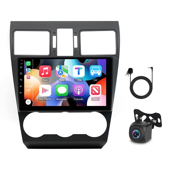 Car GPS Navi Head Unit Compatible for Subaru Forester WRX Impreza 2013-2015 Android 15 Stereo Radio with Carplay/Android Auto WiFi Bluetooth 9-inch Car Player Backup Camera 2GB+64GB