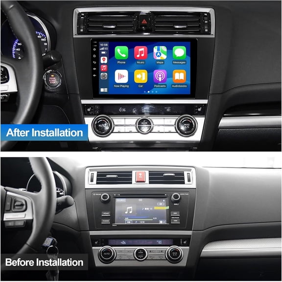 Car GPS Navigation 9-inch Android 15 Radio Stereo 4+64G for Subaru Outback Legacy 2015-2018（Base Mid High Trim Levels） with Carplay and Android Auto FM Mirror Link SWC WiFi and Bluetooth