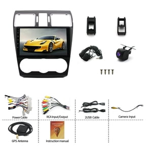 Car GPS Navigation 9-inch Radio Stereo for Subaru Forester, WRX, Impreza 2015-2018 FM/RDS Radio Android 15 Player with Carplay Android Auto SWC WiFi Bluetooth 4+64G Backup Camera Support