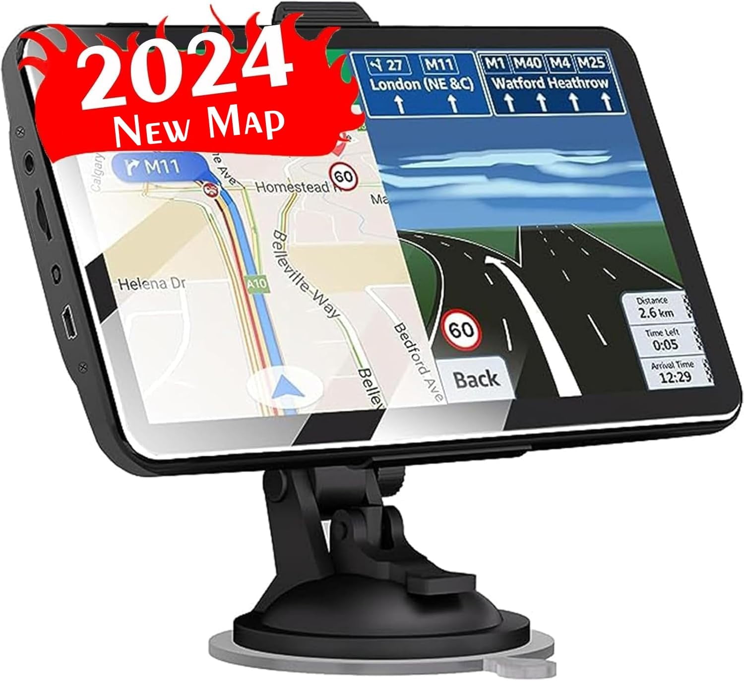 Car GPS Navigator 2.5D Touchscreen 7inch Car GPS, 2024 Newest Truck GPS
