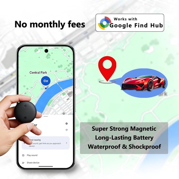 Car GPS Tracker  No Subscription Fee, Super Strong Magnetic, Mini Portable, One Year Battery Life (Android Only)