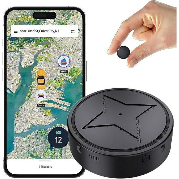 Car GPS Tracker,Powerful Magnetic Car Tracking Anti-theft,No Monthly Fee,No Subscription,Multi-function GPS Mini Locator with Free Apps,2024 Upgrade