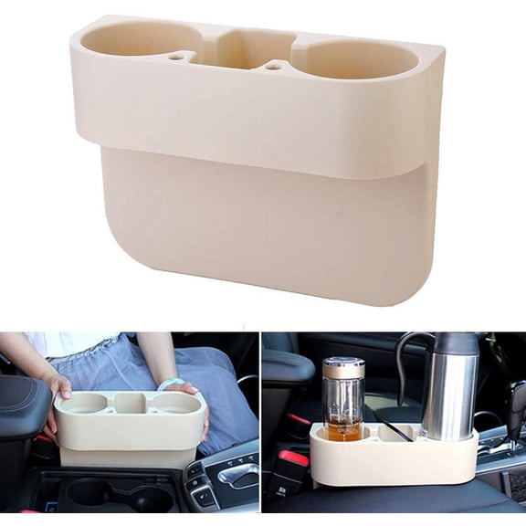 Car Gap Filler, Console Side Pocket, Car Seat Pocket Organizer for Cellphones Wallet Coin Key and Cup Holder Suitable Beige