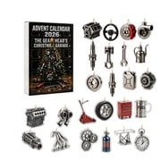 Car Garage Gearhead Advent Calendar 2026, 24Pcs 2D Acrylic Auto Parts Ornaments, Christmas Countdown Blind Box, Mechanic Engine Tool Hanging Decorations, Christmas Gift for Car Enthusiasts Gearheads
