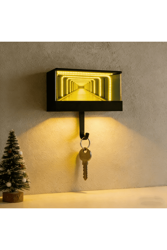 Car Garage Key Holder - Keychain Hook, Glow in Dark Key Holder, Led Light up Key Ring Organizer for Men Women, Unique Gift, 10.8"