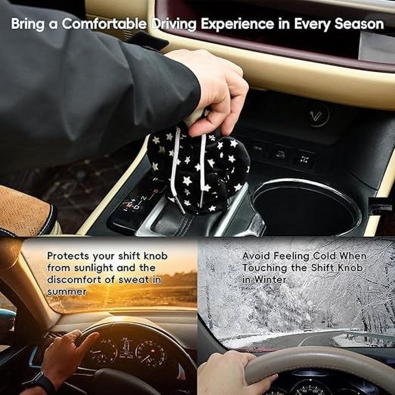 Car Gear Cover Fashionable And Funny Car Gear Hoodies Cover Winter Warm Gear Knob Cover Sweater Shirt(Black)