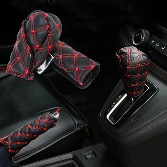 Car Gear & Hand Brake Cover 2-Piece Set - Manual Gear Handle & Shift Knob Protectors. Auto Handbrake Covers,Enhance Your Car's Aesthetics with Durable Protection