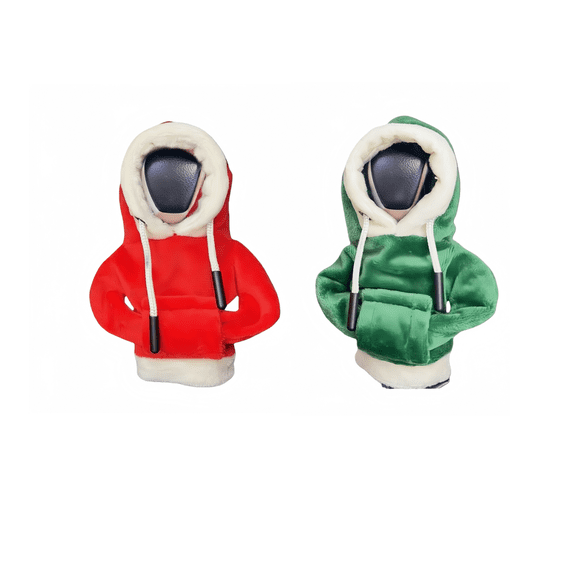 Car Gear Shift Hoodie, Universal Gear Shift Knob Cover, Hoodie For Car Shifter, Automotive Manual Interior Cute Gadgets, Car Interior Accessories And Decorations-Christmas B-Twopiece pack