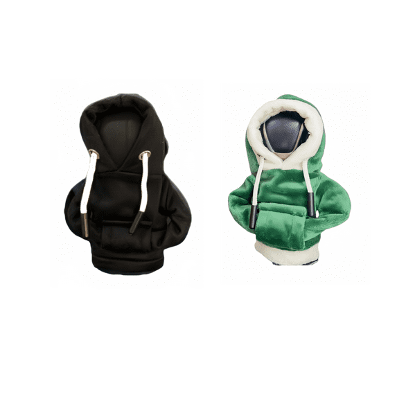 Car Gear Shift Hoodie, Universal Gear Shift Knob Cover, Hoodie For Car Shifter, Automotive Manual Interior Cute Gadgets, Car Interior Accessories And Decorations-black-Threepiece pack