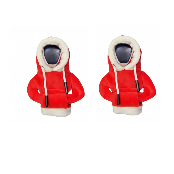 Car Gear Shift Hoodie, Universal Gear Shift Knob Cover, Hoodie For Car Shifter, Automotive Manual Interior Cute Gadgets, Car Interior Accessories And Decorations-Christmas A-Twopiece pack