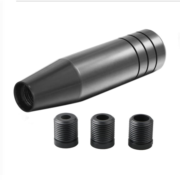 Car Gear Shift Knob Aluminum Manual Shifter Universal Long Stick Shift Knob Shifting Head Shift Lever with 3 Threaded Adapters M8 M10 M12
