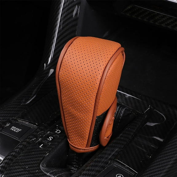 Car Gear Shift Knob Cover, Auto Manual Stick Shifting Handle Gear Shifter Knob Protector, Vehicle Decoration Accessories Universal For SUV, Truck, RV-Large Velcro Brown