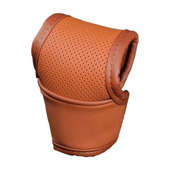 Car Gear Shift Knob Cover, Auto Manual Stick Shifting Handle Gear Shifter Knob Protector, Vehicle Decoration Accessories Universal For SUV, Truck, RV-Velcro Brown