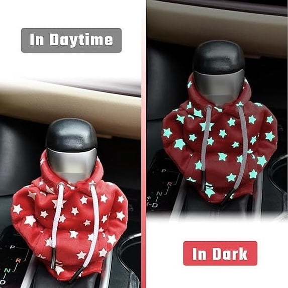 Car Gear Shift Knob Cover Hoodie Sweater – Soft, Funny Fashionable Design • Winter Warm Protection • Colorful Flag Splicing • Fits Cars SUVs Trucks 6.7x5.9 in