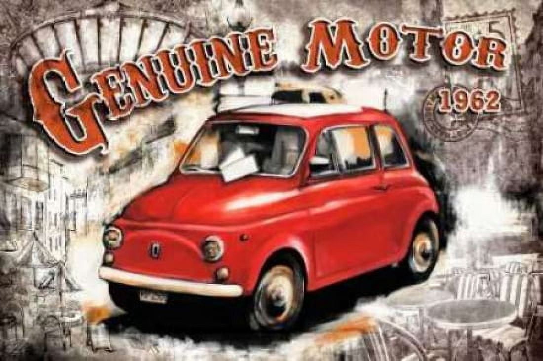 Car Genuine Motor White Canvas Art - Bresso Sola (12 x 18)