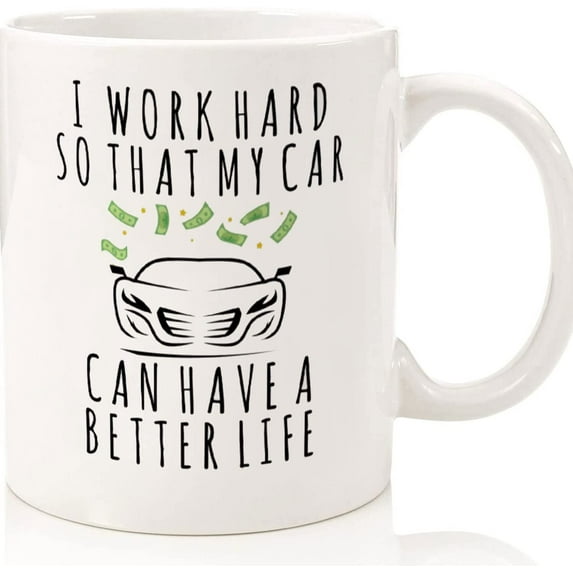 Car Gift, Car Mug, Funny Automotive Gifts, Car Gifts For Him, Men, Dad, Boyfriend, Her, Gift For Car Lovers, Thinking About Cars Coffee Mug, Ceramic Novelty Coffee Mugs 11oz, 15oz Mug, T