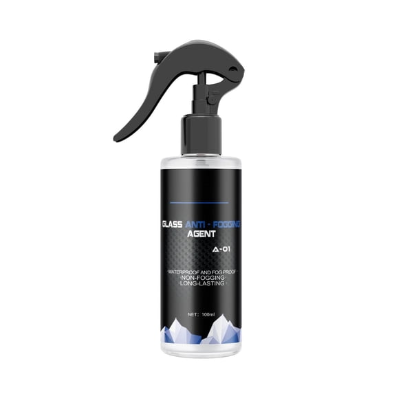 Car Glass Anti-Fog Spray 100ml Long-Lasting Defogger Improves Driving Visibility Safe for Windshields Windows Mirrors Multi-Use for Auto & Home Glass