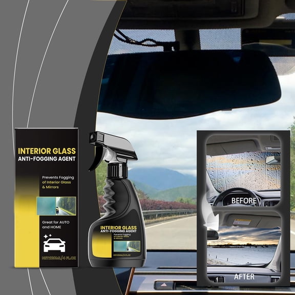 Car Glass Antifogging Agent 120ml, Windshield Glass Coating Spray for Long Lasting Anti Fog Protection, Auto Glass Cleaner Treatment for Mirrors Windows Clear Visibility